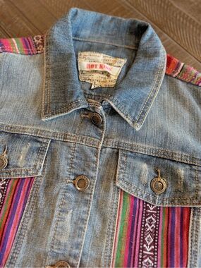 Vintage Y2K Hot Kiss Patchwork Denim Jacket Women’s XL